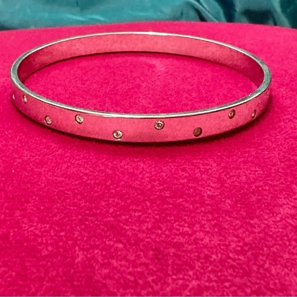 Swarovski Elegant Silver Bangle with Gem Accents size 8, Non-adjustable 5534 G